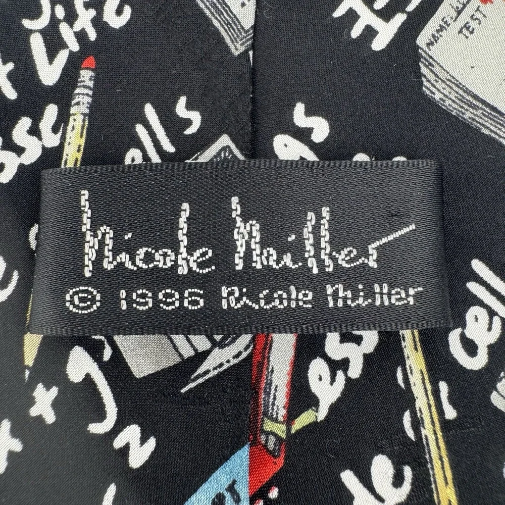 Nicole Miller Studio Teacher Novelty Tie Math Science Chalkboard Neck Tie 1996